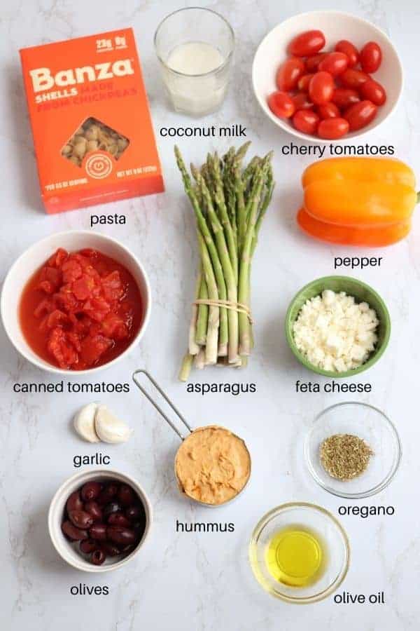 creamy veggie pasta bake ingredients