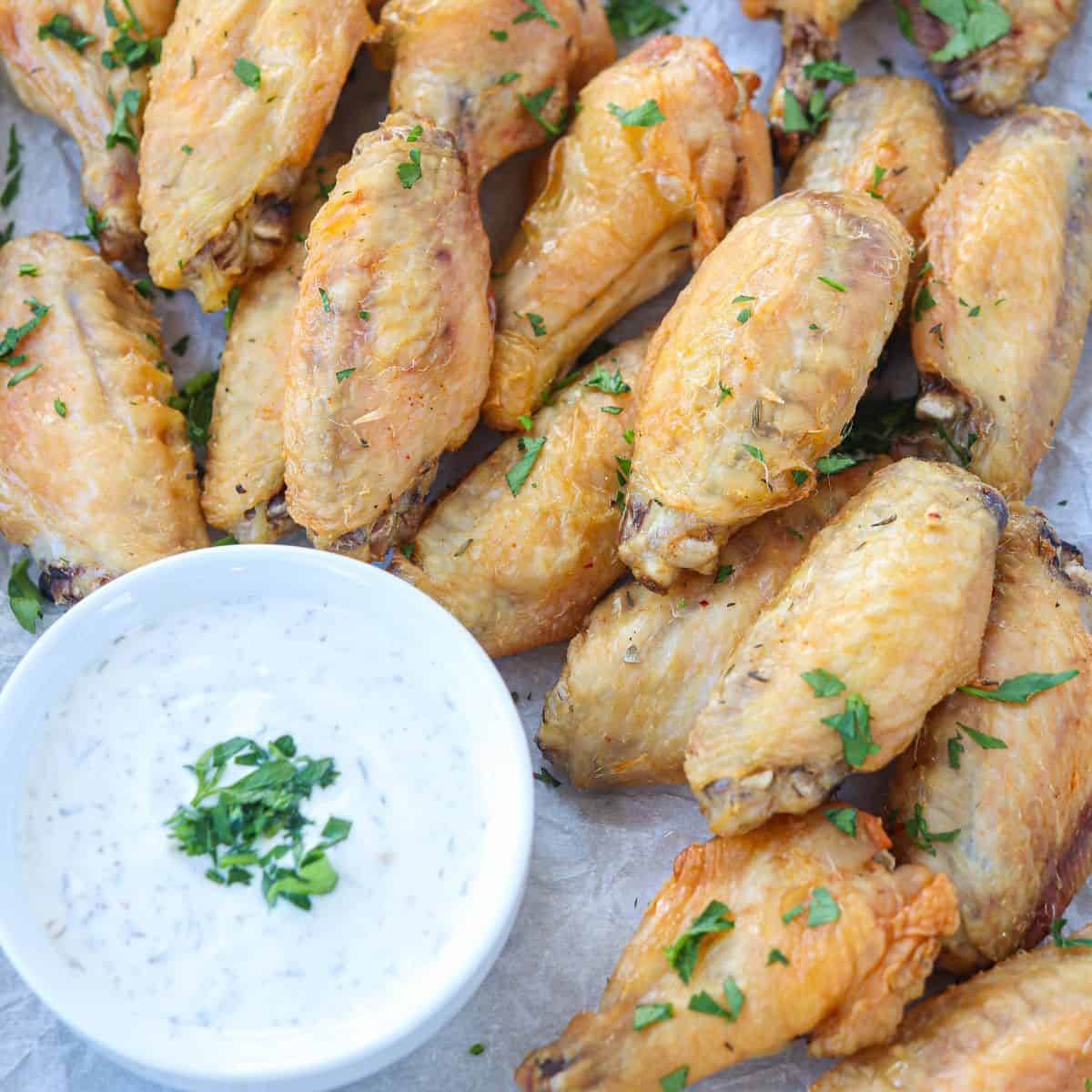 Brined Chicken Wings {Oven or Air Fryer} - Wholly Tasteful