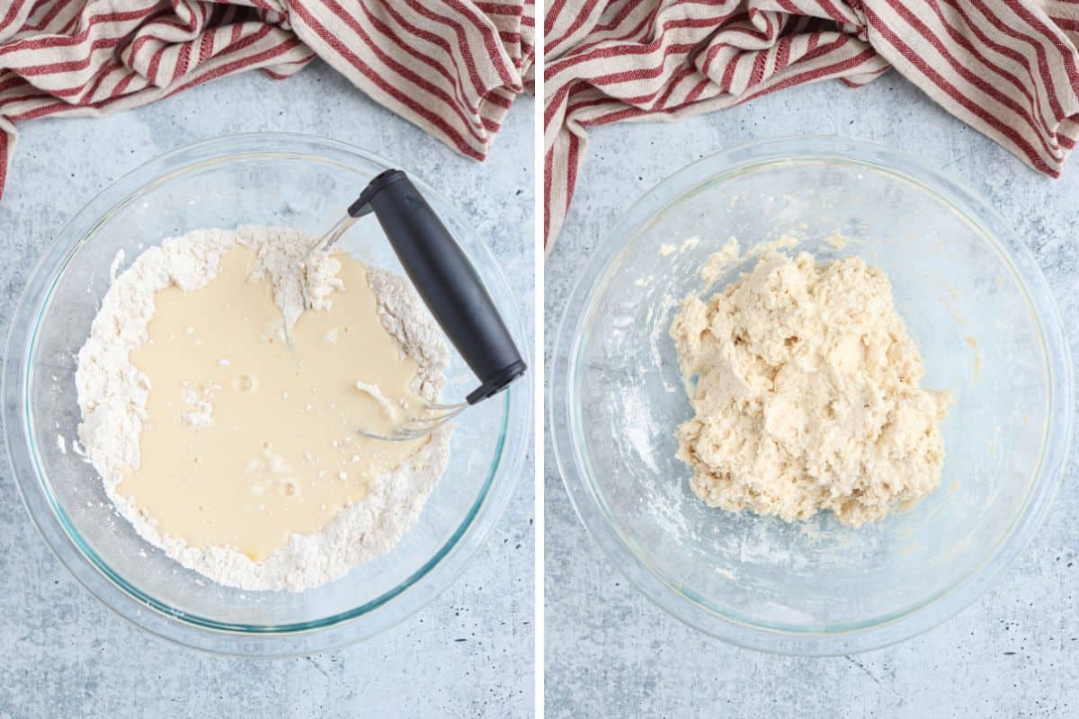 steps for making dairy-free biscuits.