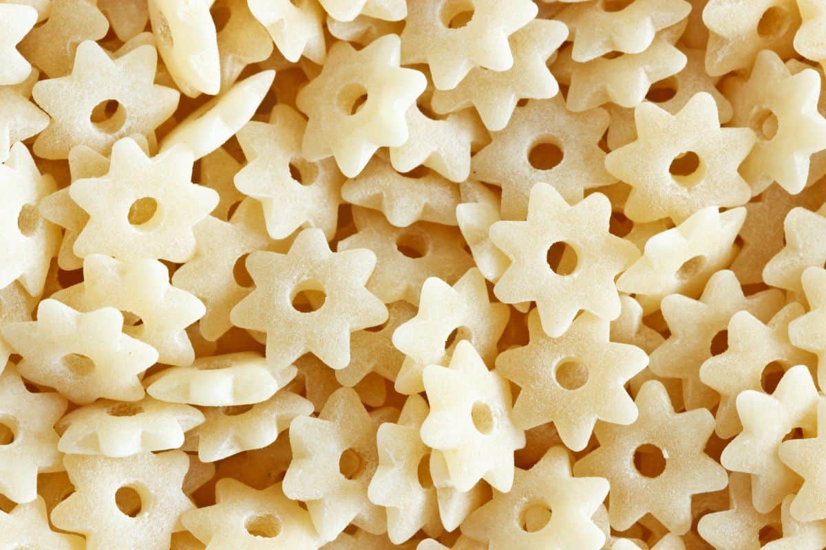 uncooked star pasta.