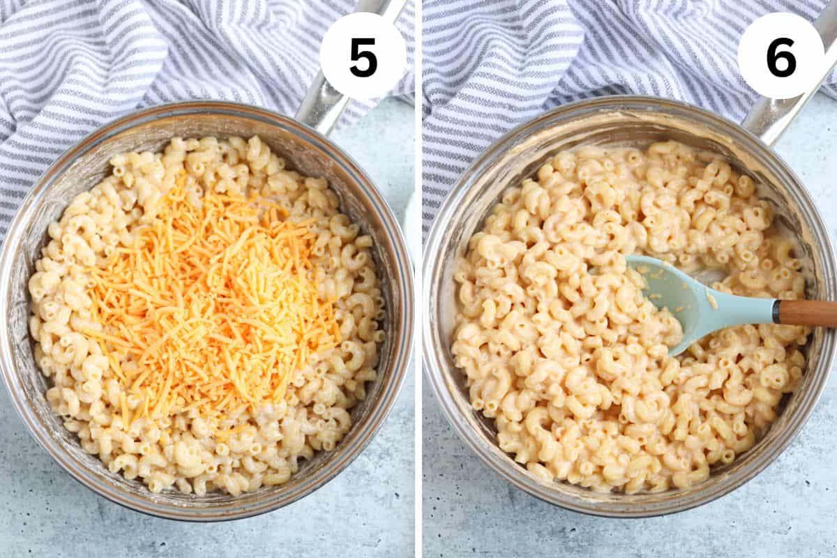 steps for making ricotta mac and cheese.