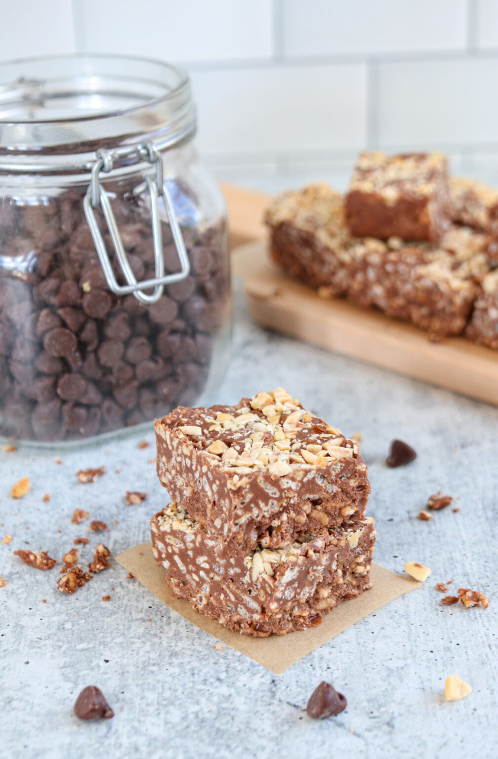 Homemade Chocolate Peanut Butter Protein Bars (No Bake) Wholly Tasteful